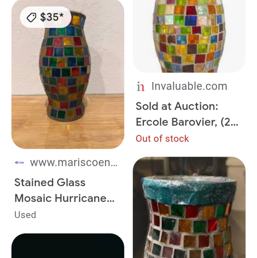 Mosaic Multicolor Vase vintage 1955 11×5 - Picture 8 of 8